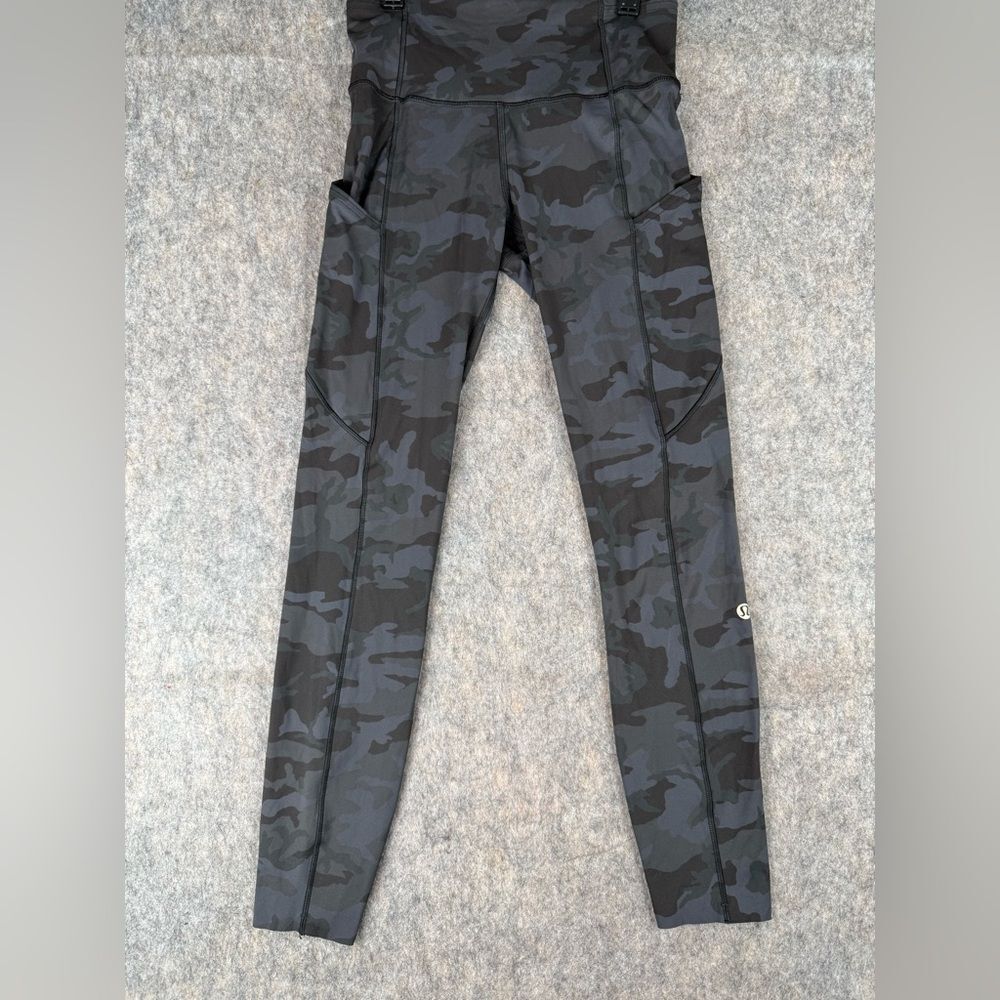 LULULEMON Fast Free Crop II  Reflective‎ Nulux Incognito Camo Leggings-Size 4 - Picture 6 of 11